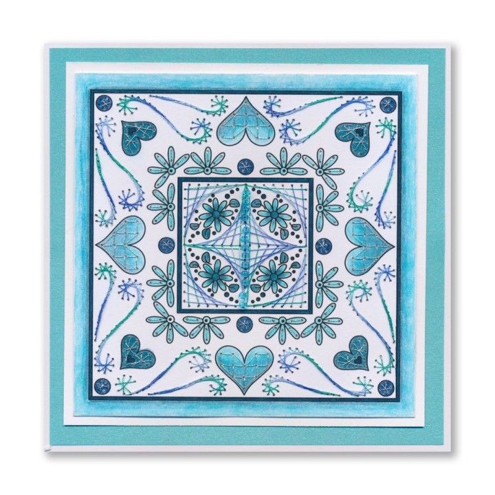 (ACC-CA-31632-XX)PAPER STITCH BY CLARITY - HEARTS & SWIRLS EMBROIDERY CARD PACK