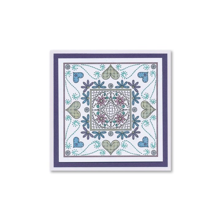(ACC-CA-31632-XX)PAPER STITCH BY CLARITY - HEARTS & SWIRLS EMBROIDERY CARD PACK