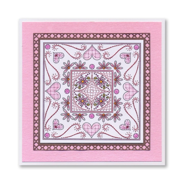 (ACC-CA-31632-XX)PAPER STITCH BY CLARITY - HEARTS & SWIRLS EMBROIDERY CARD PACK