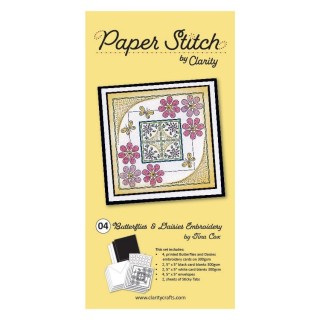 (ACC-CA-31635-XX)PAPER STITCH BY CLARITY - BUTTERFLIES & DAISIES EMBROIDERY CARD PACK