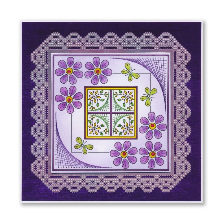 (ACC-CA-31635-XX)PAPER STITCH BY CLARITY - BUTTERFLIES & DAISIES EMBROIDERY CARD PACK