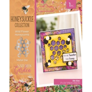 (NG-HS-MD-WFHO)Crafter's Companion Honeysuckle Metal Dies Wildflower Honeycomb