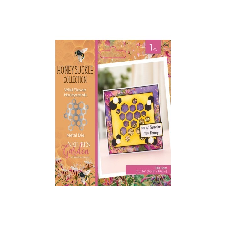 (NG-HS-MD-WFHO)Crafter's Companion Honeysuckle Metal Dies Wildflower Honeycomb