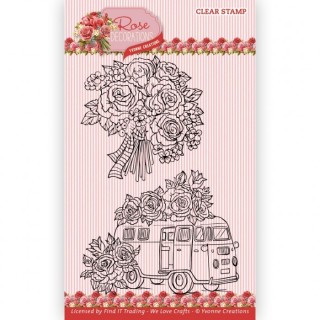 (YCCS10085)Clear Stamps - Yvonne Creations - Rose Decorations - Suitcase