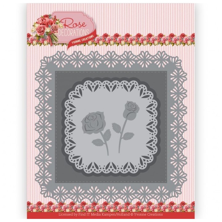 (YCD10353)Dies - Yvonne Creations - Rose Decorations - Rose Frame