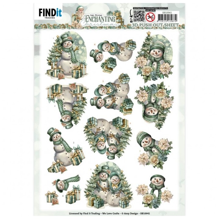 (SB10941)3D Push Out - Amy Design - Enchanting Christmas - Snowmen