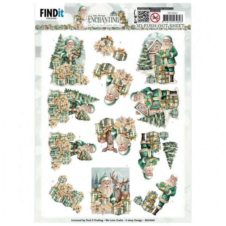 (SB10943)3D Push Out - Amy Design - Enchanting Christmas - Santa