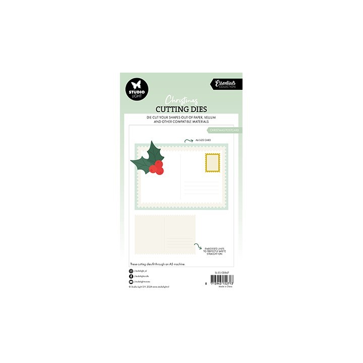 (SL-ES-CD847)Studio Light SL Cutting Die Christmas postcard Essentials nr.847