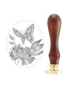 (WS3D-003)Spellbinders Peony Butterfly 3D Wax Seal Stamp
