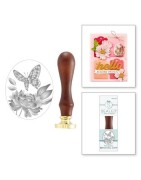 (WS3D-003)Spellbinders Peony Butterfly 3D Wax Seal Stamp