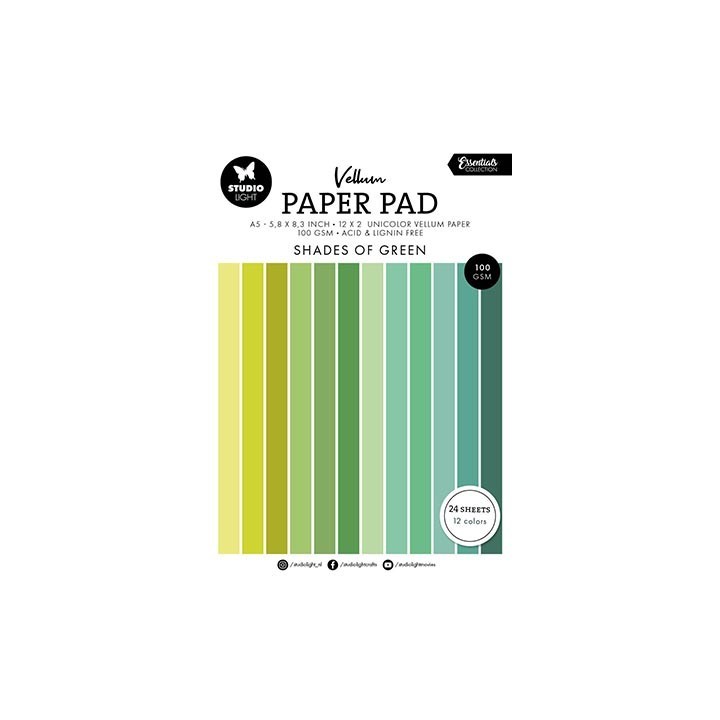 (SL-ES-VPP193)Studio light Vellum Paper Pad Unicolor paper Essentials nr.193