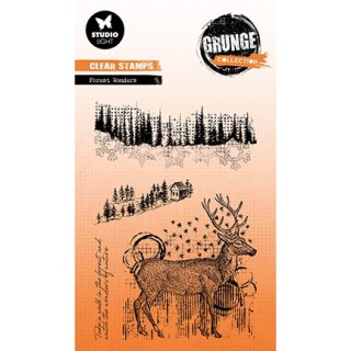 (SL-GR-STAMP681)Studio light clear stamp Forest wonders Grunge Collection nr.681