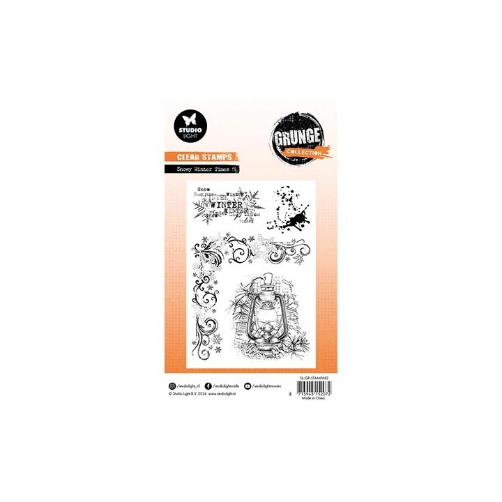 (SL-GR-STAMP682)Studio light clear stamp Snowy winter times Grunge Collection nr.682