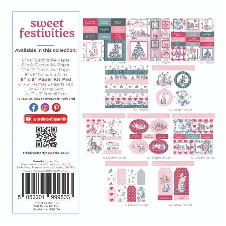 (PB2134)The Paper Boutique Sweetest Festivities 8x8 Paper Kit Pad