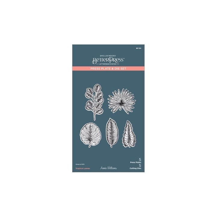 (BP155)Spellbinders Tropical Leaves Press Plate & Die Set
