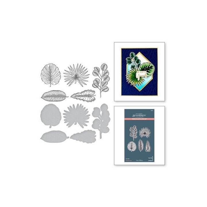 (BP155)Spellbinders Tropical Leaves Press Plate & Die Set