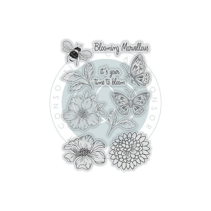 (CCDSTMP001)Craft Consortium Spring Gardens Clear Stamps