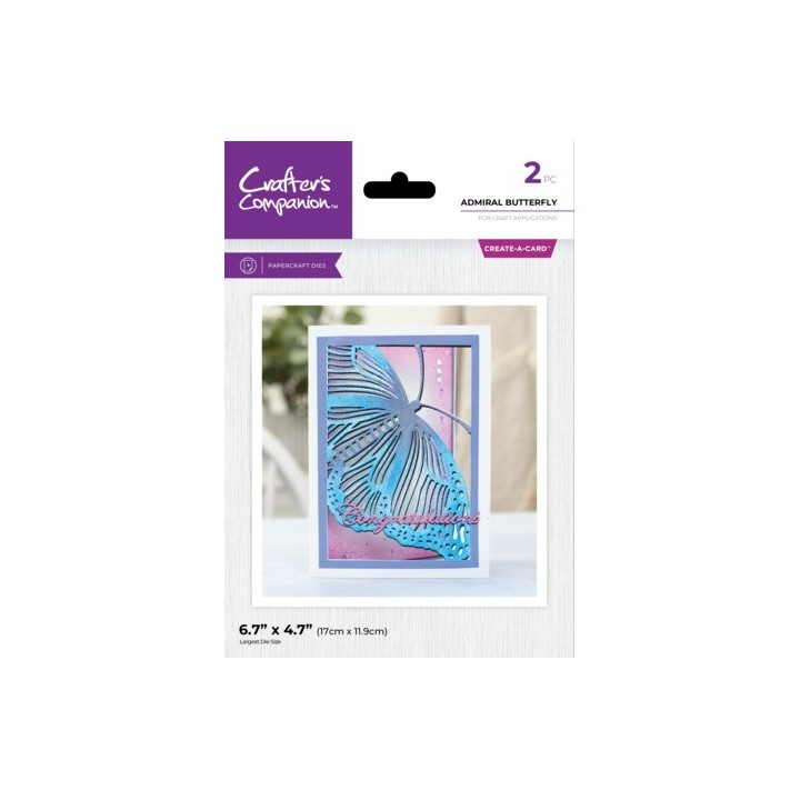 (CC-MD-CAD-ADBU)Crafter's Companion Taking Flight Create-a-Card Dies Admiral Butterfly