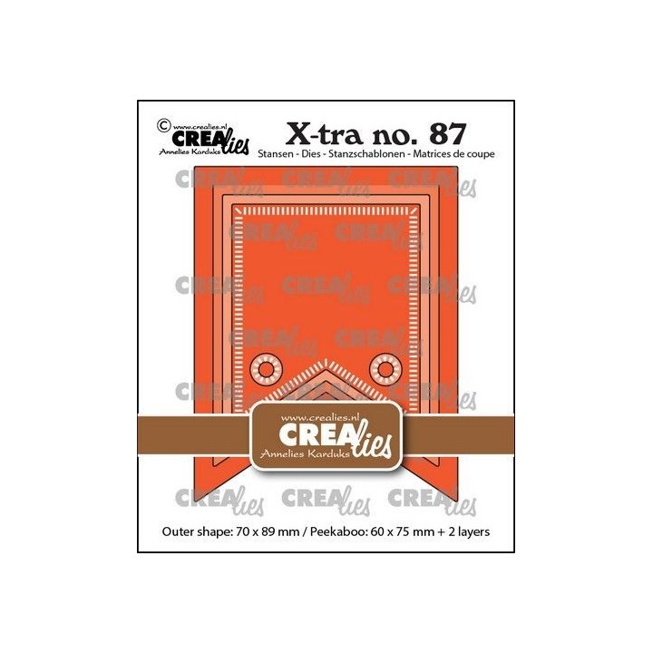 (CLXTRA87)Crealies Xtra Peek a boo Fishtail Banner max. 70x89mm