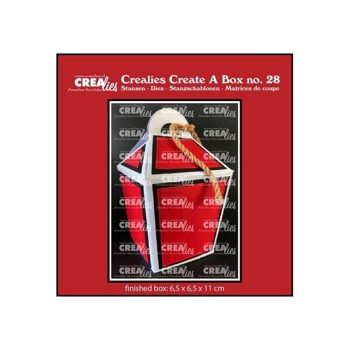 (CCAB28)Crealies Create A Box Closed Take Out Box with handle Regular finished box: 6,5x6,5x11cm