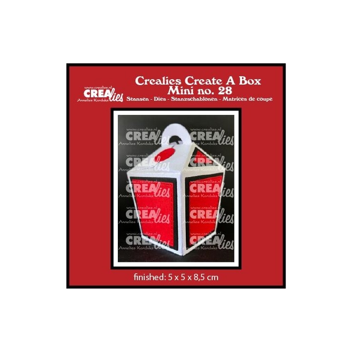 (CCABM28)Crealies Create A Box Closed Take Out Box with handle Mini finished: 5x5x8,5cm