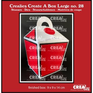 (CCABL28)Crealies Create A Box Closed Take Out Box with handle Large finished box: 9x9x14cm