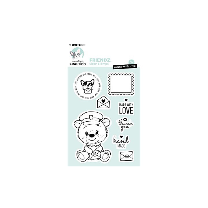 (CCL-FR-STAMP709)Studio light clear stamp EN Made with love Friendz nr.709