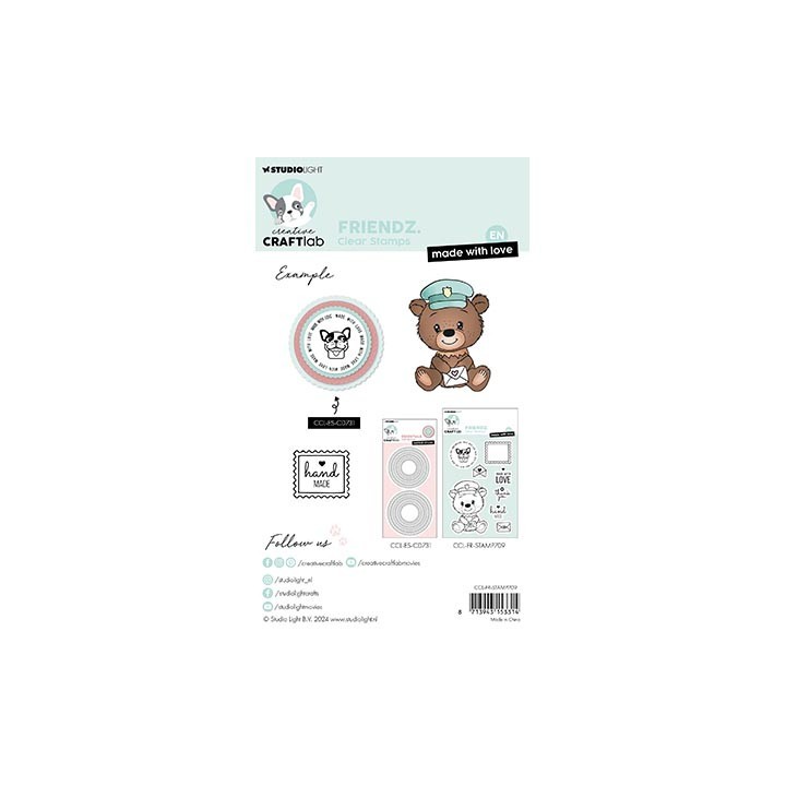 (CCL-FR-STAMP709)Studio light clear stamp EN Made with love Friendz nr.709
