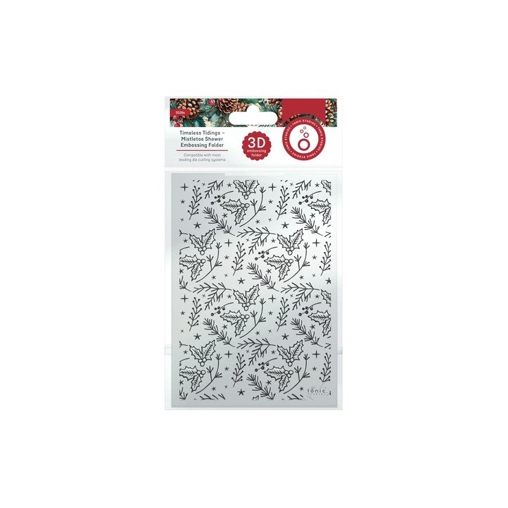 (5526e)Tonic Studios • Timeless Tidings 3D Embossing Folder Mistletoe Shower