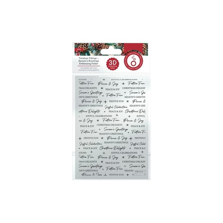 (5527e)Tonic Studios • Timeless Tidings 3D Embossing Folder Mistletoe Shower