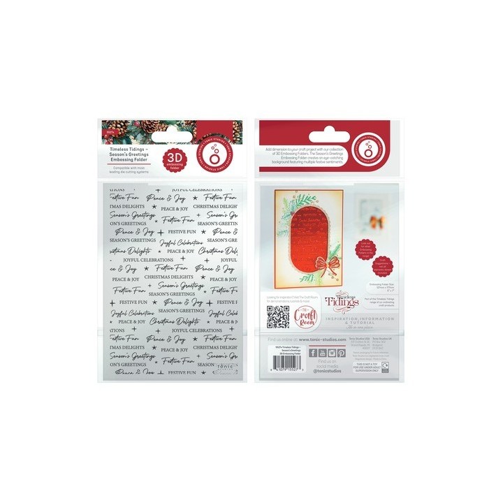 (5527e)Tonic Studios • Timeless Tidings 3D Embossing Folder Mistletoe Shower
