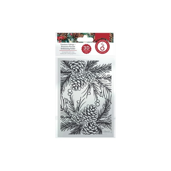 (5528e)Tonic Studios • Timeless Tidings 3D Embossing Folder Pinecone Parade