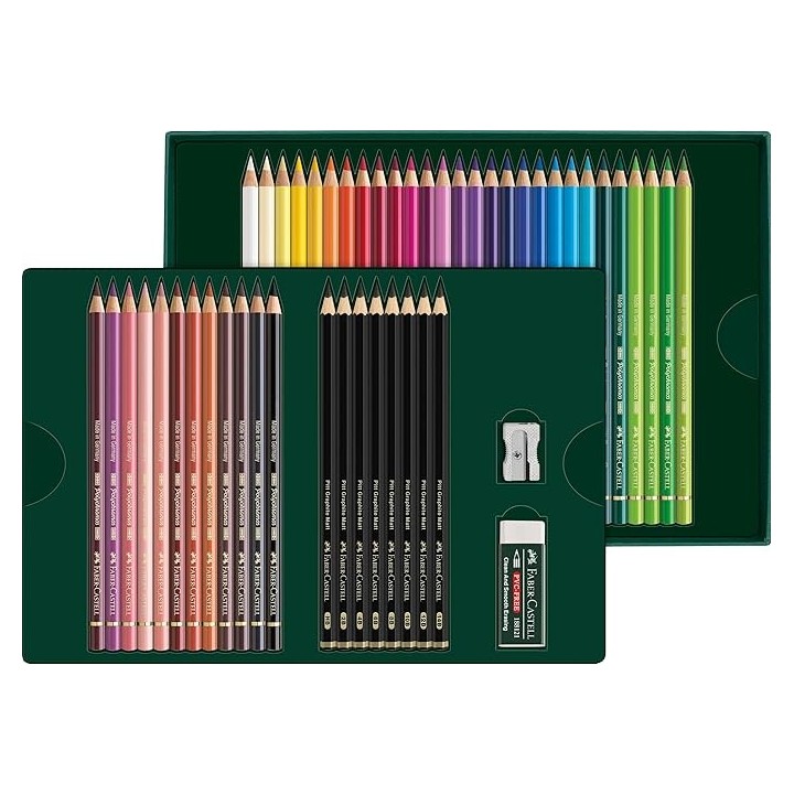 (210054)Polychromos Colour Pensils & Pitt Graphite Matt Drawing Set (50pcs)