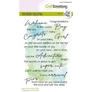 (1592)CraftEmotions clearstamps A6 - Basics Text Baby (EN) Carla Creaties