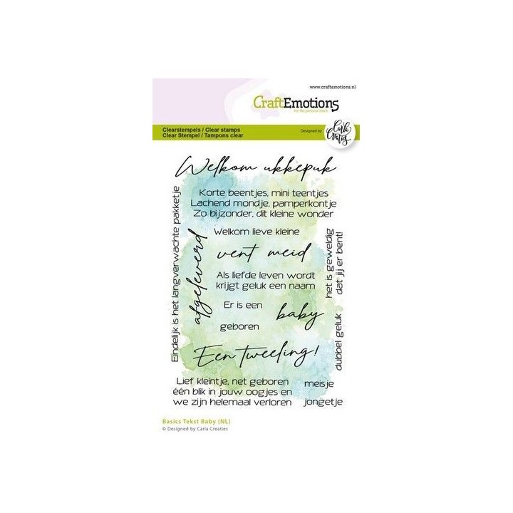 (1593)CraftEmotions clearstamps A6 - Basics Text Baby ( NL) Carla Creaties