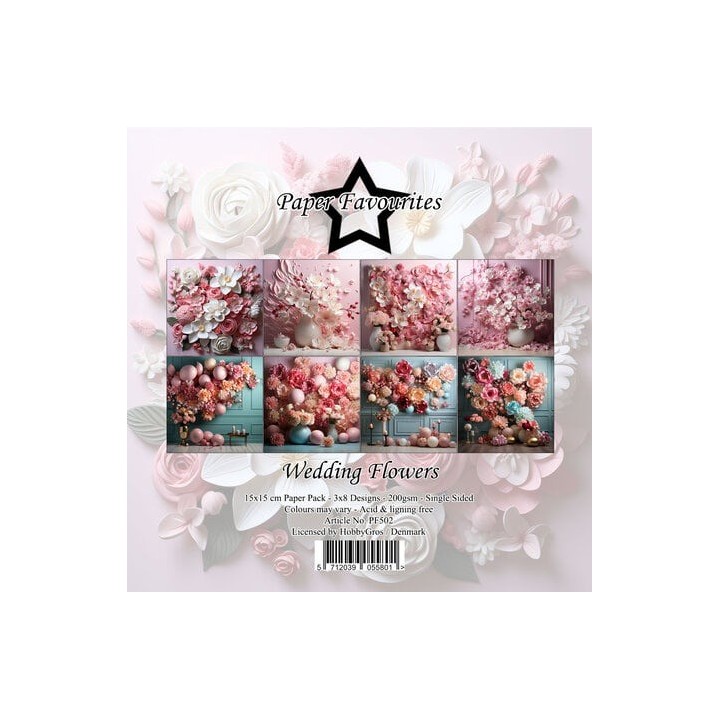 (PF502)Paper Favorites Wedding Flowers 6x6 Inch Paper Pack
