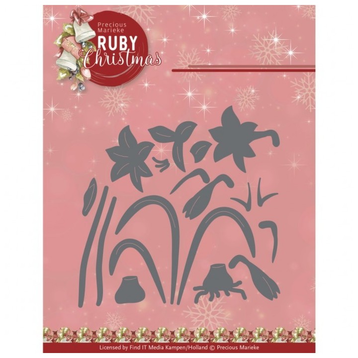 (PM10270)Dies - Precious Marieke - Ruby Christmas - Ruby Amaryllis