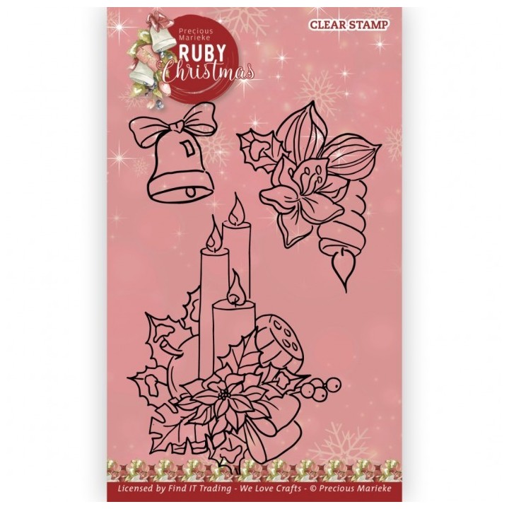 (PMCS10053)Clear Stamps - Precious Marieke - Ruby Christmas - Ruby Candles
