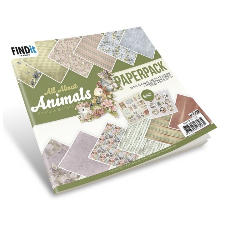(PMPP10042)Paperpack - Precious Marieke - All About Animals - Design