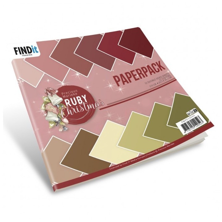(PMPP10045)Paperpack - Precious Marieke - Ruby Christmas - Solid Colours