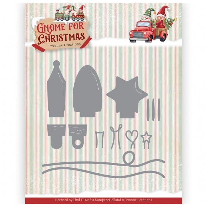 (YCD10362)Dies - Yvonne Creations - Gnome for Christmas - Christmas Gnome Lights