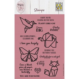 (NSCS017)Nellie`s Choice Clearstamp - Foldtastic Origami