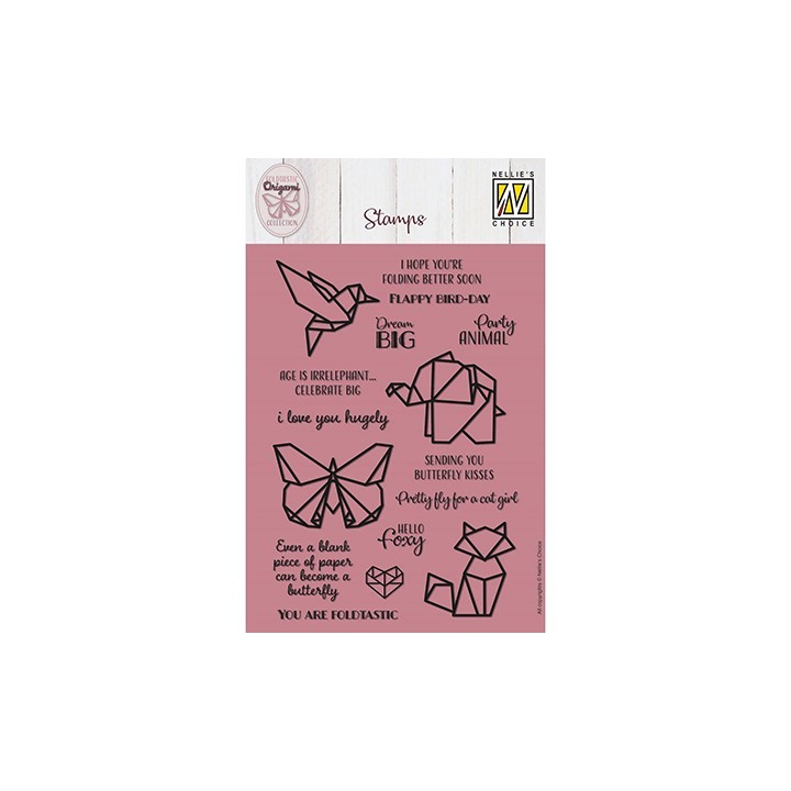 (NSCS017)Nellie`s Choice Clearstamp - Foldtastic Origami