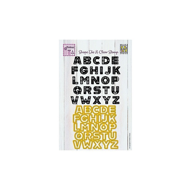 (CDCS002)Snellen Design Clearstamp +dies  - Scandinavian alphabet Uppercase