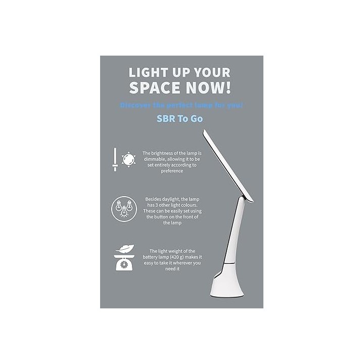 LED To Go Acculamp - USB SB1723 300lm 2-8 hr H 28cm - W 25cm