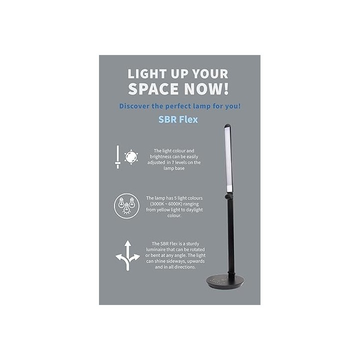 LED Flex Desk Lamp SB1623 600lm H 40cm - W 36cm