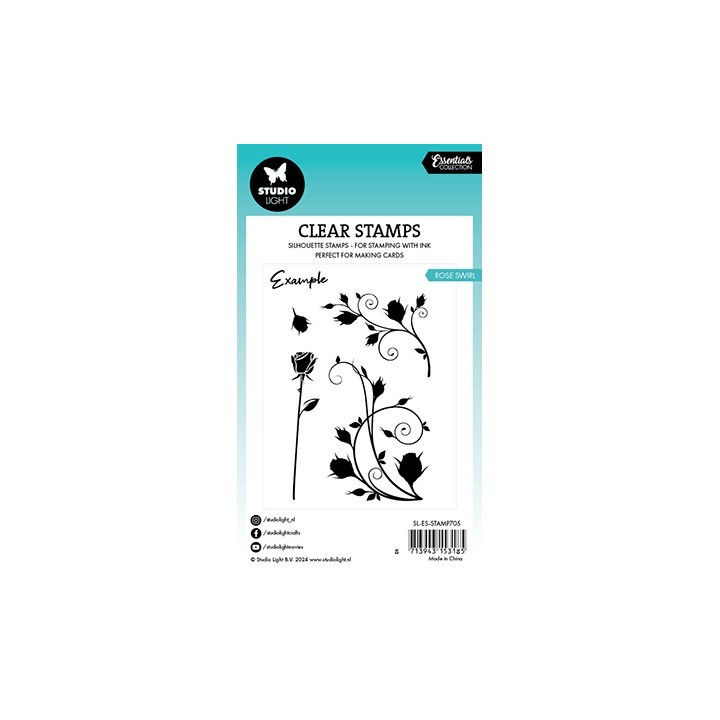 (SL-ES-STAMP705)Studio light SL Stamp Rose swirl Essentials nr.705