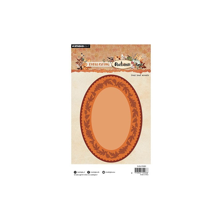 (SL-EA-CD880)Studio Light SL Cutting Die Oval leaf wreath Everlasting Autumn nr.880