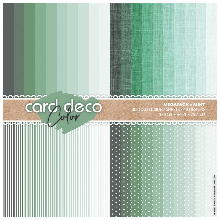 (CDCPPA419001)Card Deco Color Paperpack – Megapack – Mint - A4