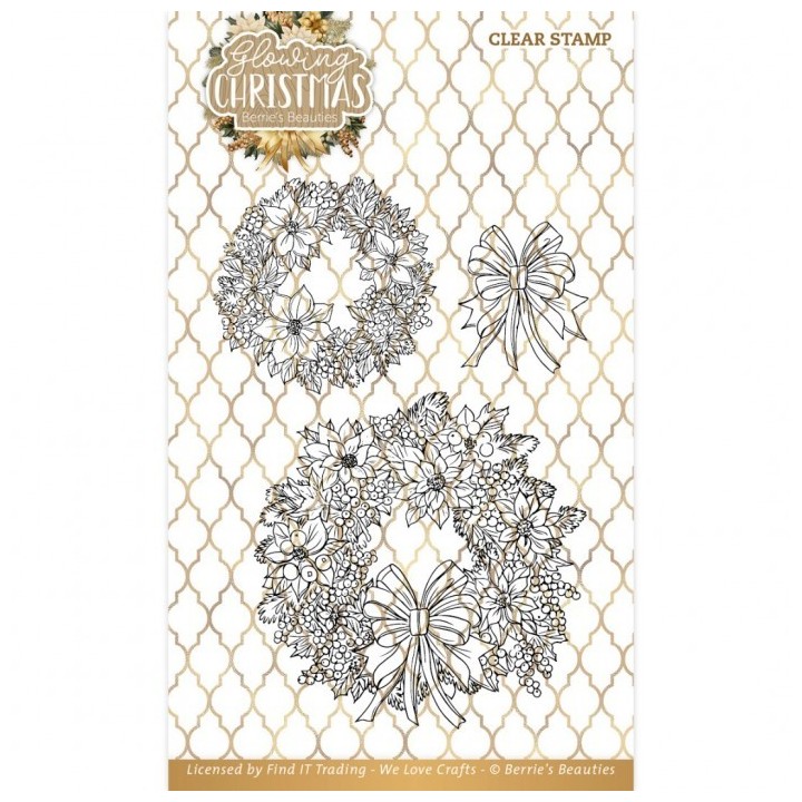 (BBCS10011)Clear Stamps - Berries Beauties -Glowing Christmas - Wreath
